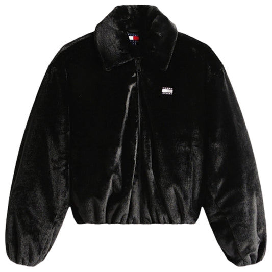 Giubbino Tommy Jeans Faux Fur Bomber NERO