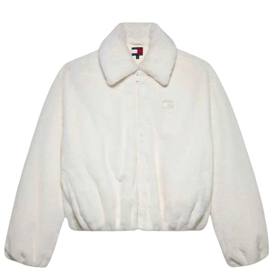 Giubbino Tommy Jeans Faux Fur Bomber BIANCO