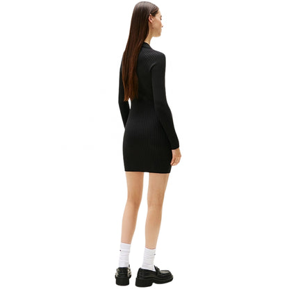 Vestito Tommy Jeans Collar Badge Sweater Dress NERO