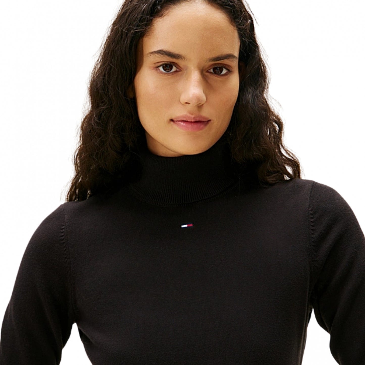 Vestito Tommy Jeans Essential Trutleneck Sweater D NERO