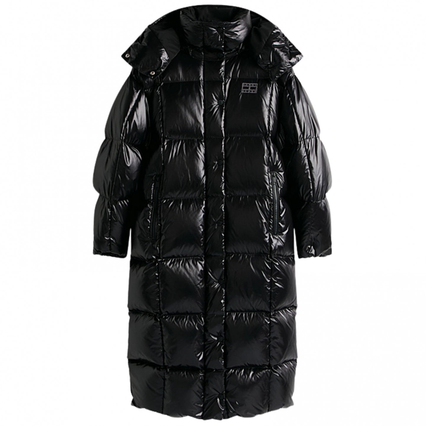 Cappotto Tommy Jeans Alaska Grid Shiny Down Puffer NERO