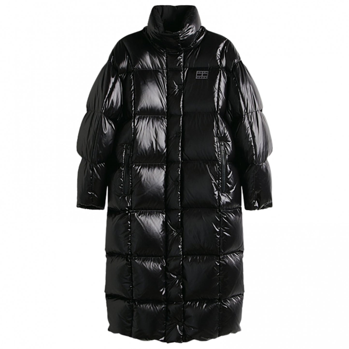 Cappotto Tommy Jeans Alaska Grid Shiny Down Puffer NERO