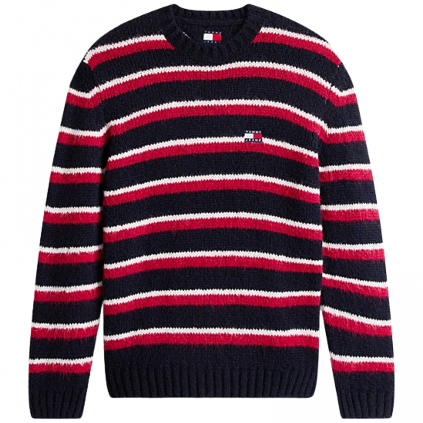 Felpa Tommy Jeans Regular Brushed Stripe Badge Swe ROSA