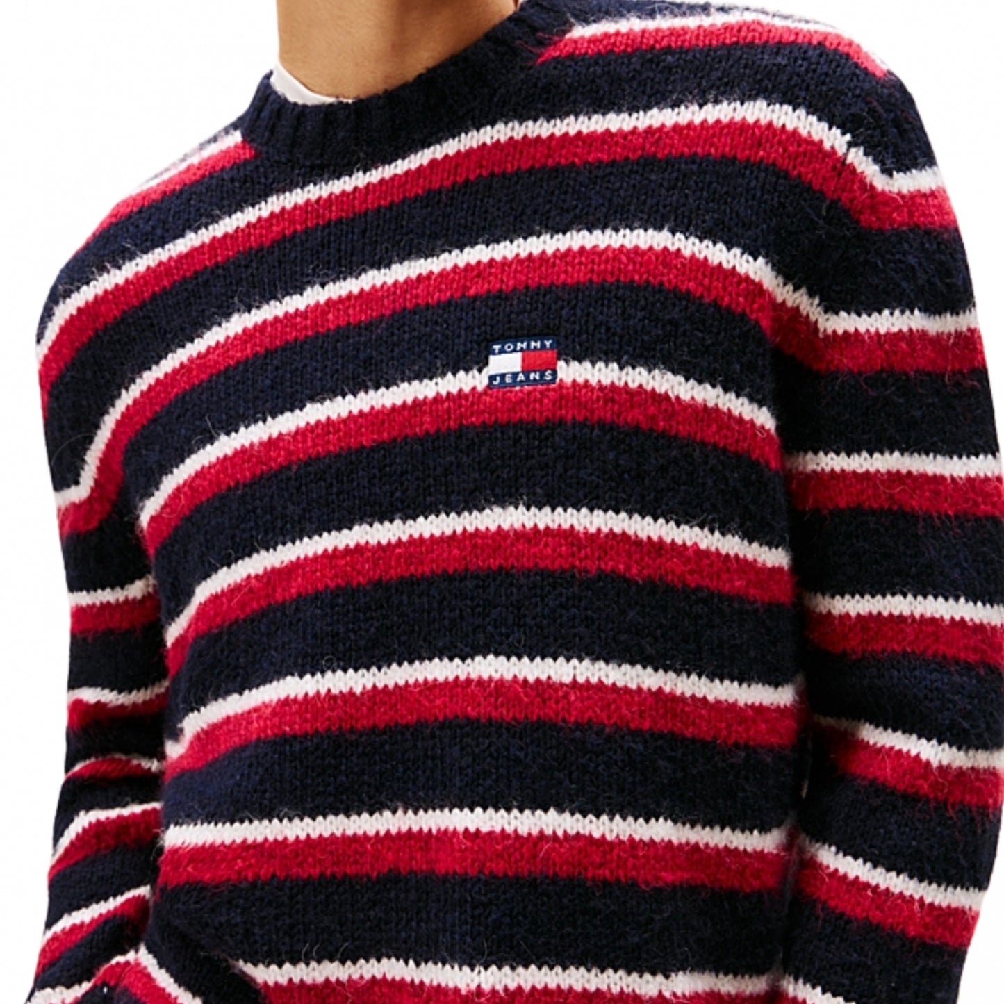 Felpa Tommy Jeans Regular Brushed Stripe Badge Swe ROSA