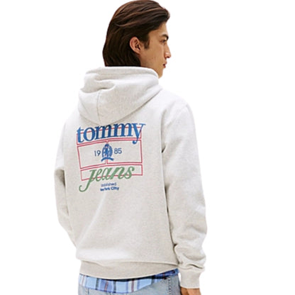 Felpa Tommy jeans Regular Washed Crest Play Hoodie GRIGIO
