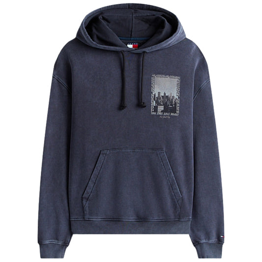 Felpa Tommy Jeans 90s Washed Photo City Hoodie NERO