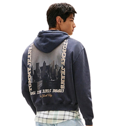 Felpa Tommy Jeans 90s Washed Photo City Hoodie NERO