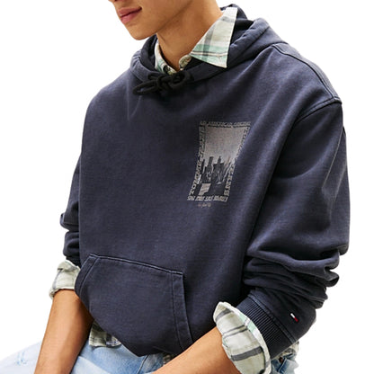 Felpa Tommy Jeans 90s Washed Photo City Hoodie NERO