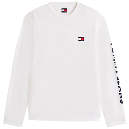 Maglietta Tommy Jeans Relaxed New Classics LS Tee BIANCO