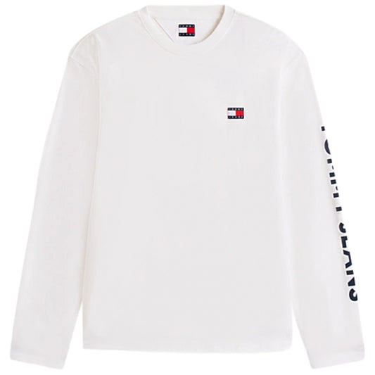 Maglietta Tommy Jeans Relaxed New Classics LS Tee BIANCO