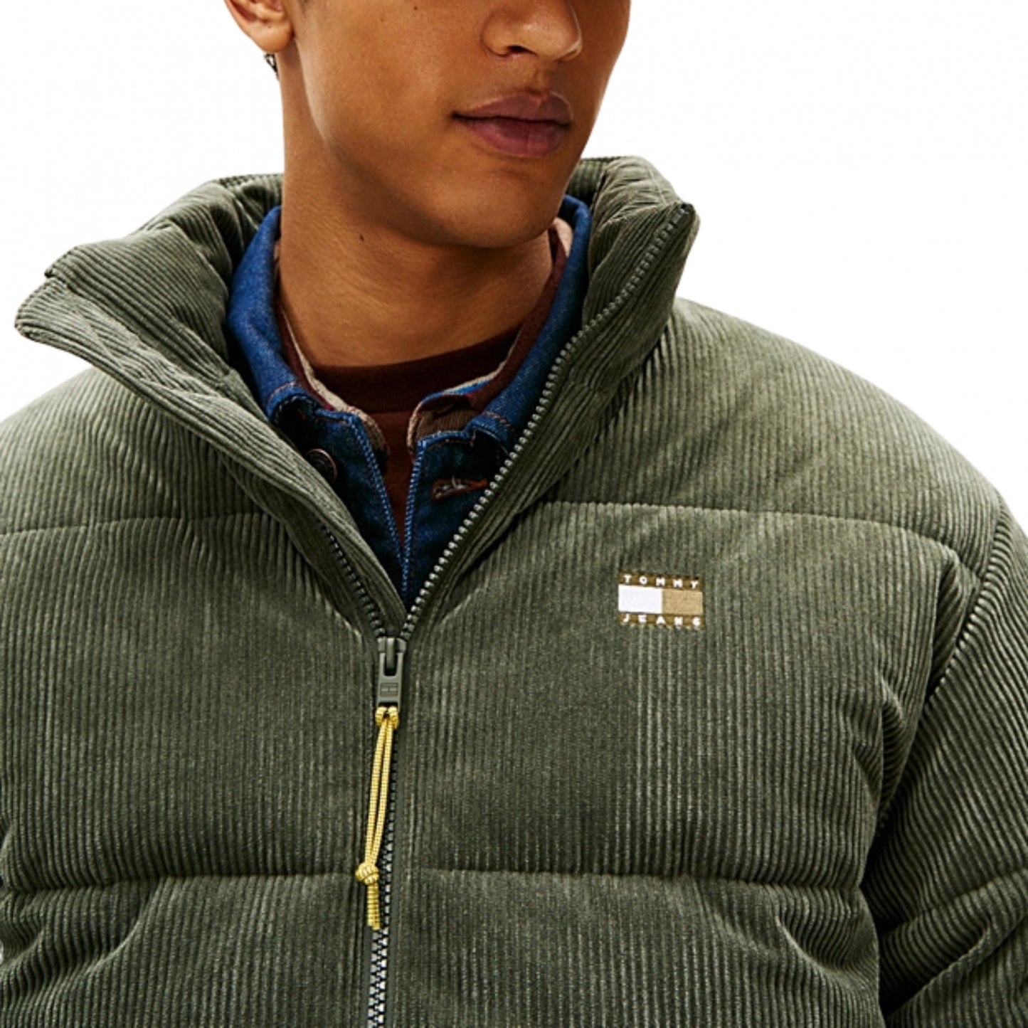 Giubbino Tommy Jeans Vail Cord Puffer VERDE