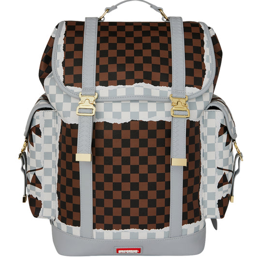 Zaino Sprayground Cream Brown Tear Check Monte Car UNICO