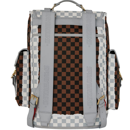 Zaino Sprayground Cream Brown Tear Check Monte Car UNICO
