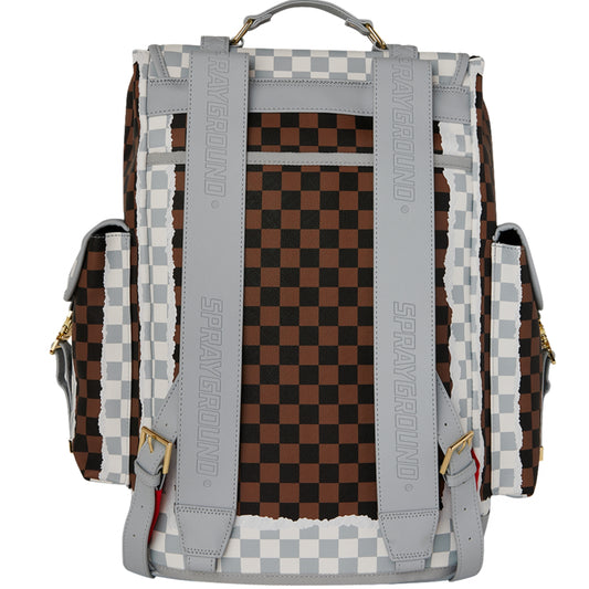 Zaino Sprayground Cream Brown Tear Check Monte Car UNICO