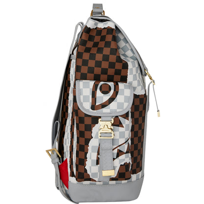 Zaino Sprayground Cream Brown Tear Check Monte Car UNICO