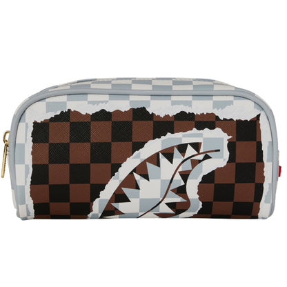 Astuccio Sprayground Cream Brown Tear Check Pouch UNICO