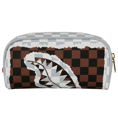 Astuccio Sprayground Cream Brown Tear Check Pouch UNICO