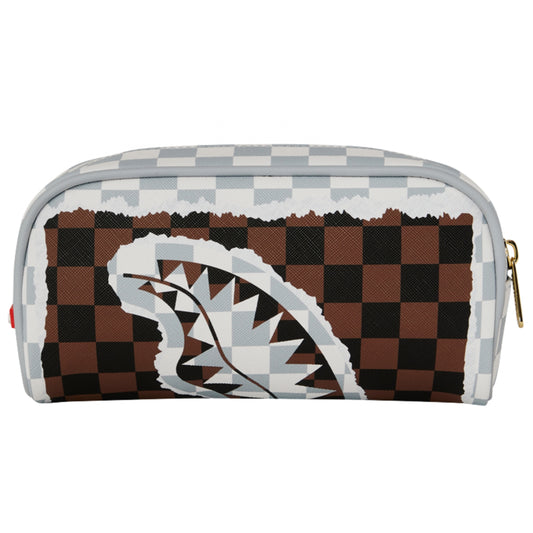 Astuccio Sprayground Cream Brown Tear Check Pouch UNICO