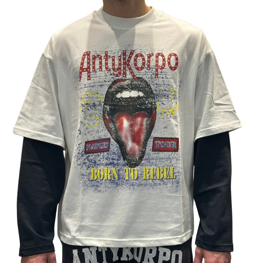 Maglietta Antikorpo LS Double Sleeve BIANCO