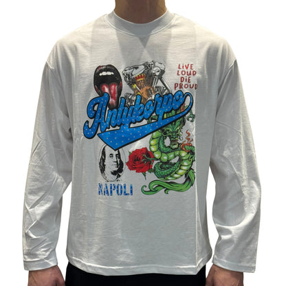 Maglietta Antikorpo LS Multi Graphic BIANCO