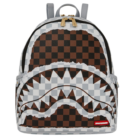 Zainetto Sprayground Cream Brown Tear Check Savage Backpack