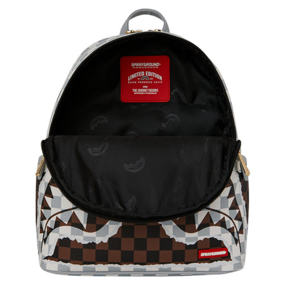 Zainetto Sprayground Cream Brown Tear Check Savage Backpack