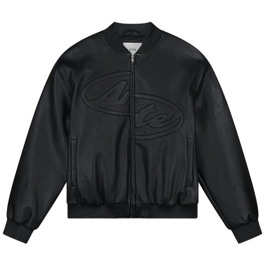 Giacca Arte Half Logo Leather Jacket NERO