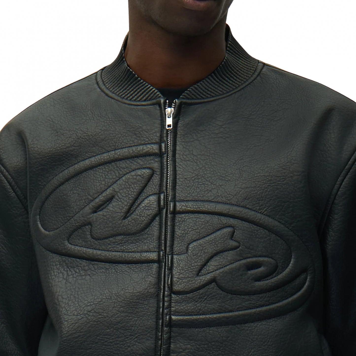 Giacca Arte Half Logo Leather Jacket