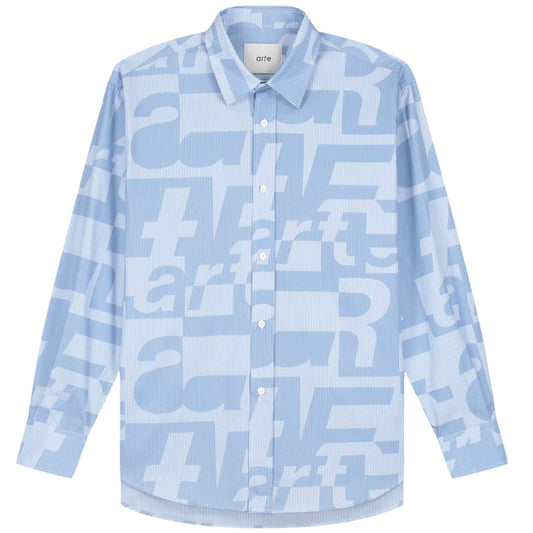 Camicia Arte Allover Shirt AZZURRO