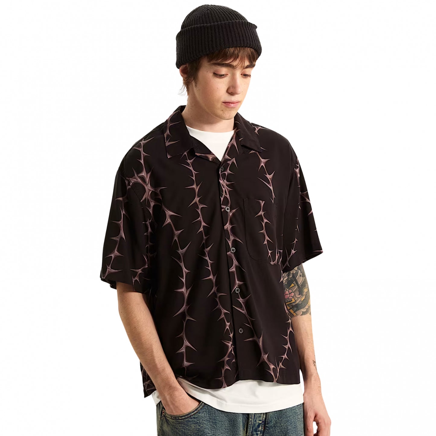 Camicia Vans Van Doren Printed Camp Shirt NERO