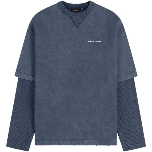 Maglietta Daily Paper Layered LS Tee BLU