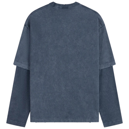 Maglietta Daily Paper Layered LS Tee BLU