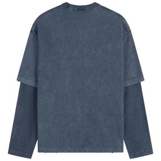 Maglietta Daily Paper Layered LS Tee BLU