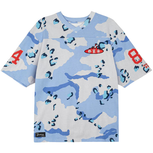 Maglietta Grimey V Neck Oversized Heavyweight Tee BLU