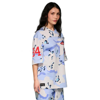 Maglietta Grimey V Neck Oversized Heavyweight Tee BLU