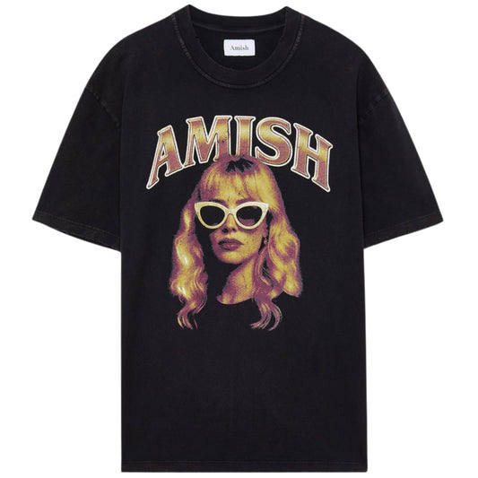Maglietta Amish Jersey Long Tee NERO