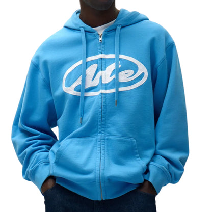 Felpa Arte Circle Logo Zip Hoodie AZZURRO