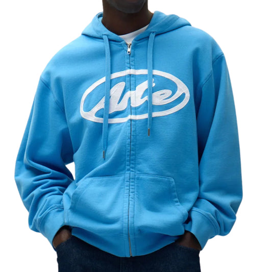 Felpa Arte Circle Logo Zip Hoodie AZZURRO