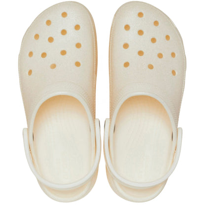 Ciabatta Crocs Classic Platform Glitter Clog GRIGIO