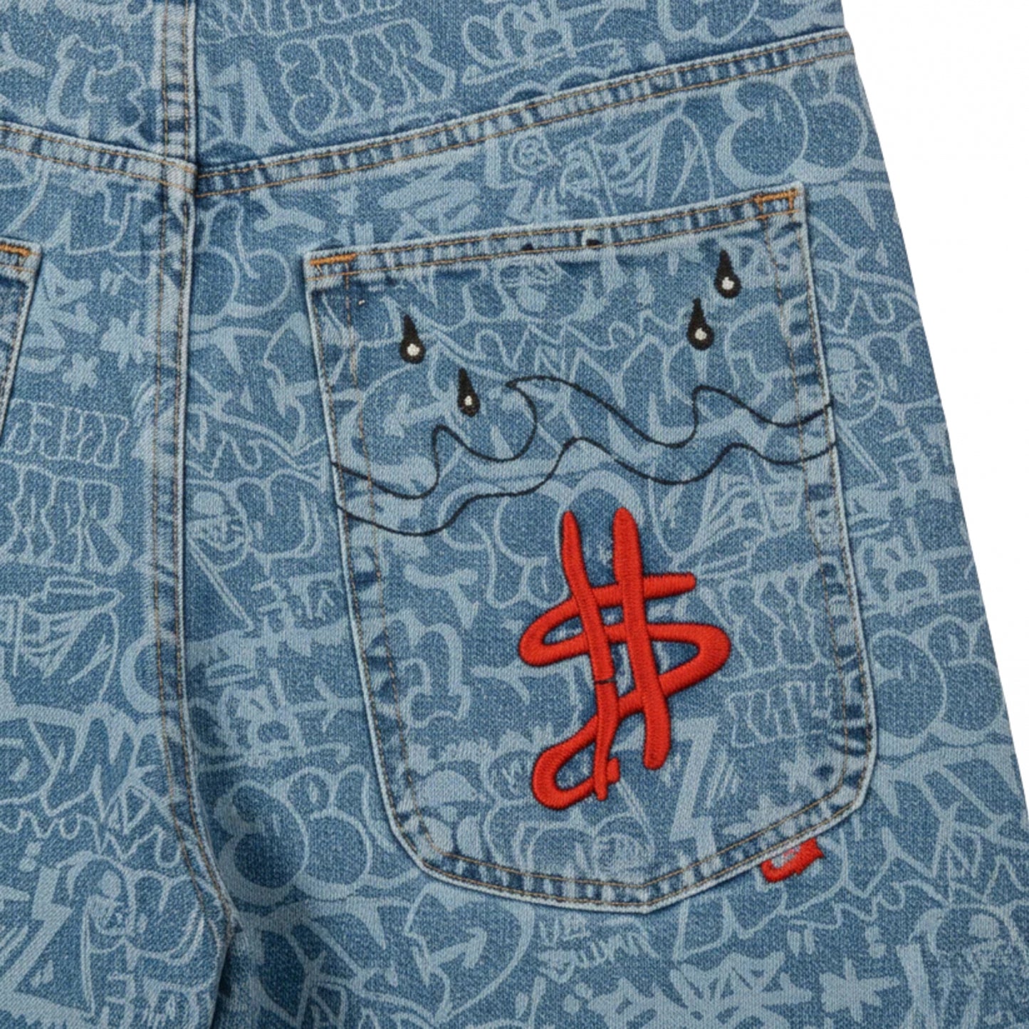 Pantaloncino Grimey Baggy Denim Shorts BLU