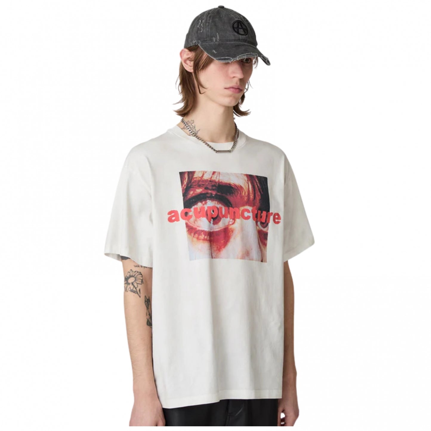 Maglietta Acupuncture Eye Cry Tee BIANCO