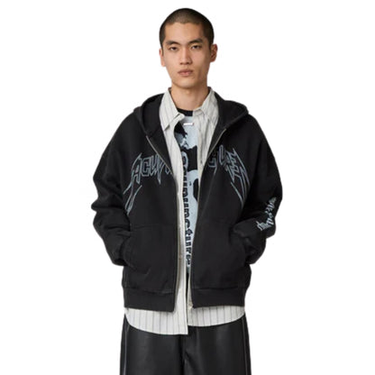 Felpa Acupuncture Punker Zip Hoodie 2 NERO