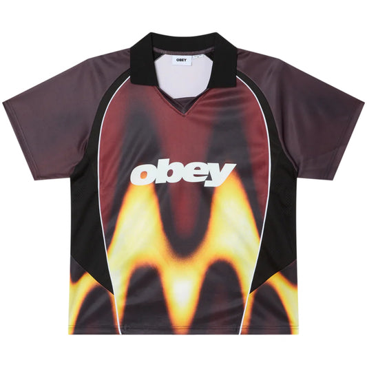 Maglietta Obey Blurred Soccer Jersey Tee ROSSO