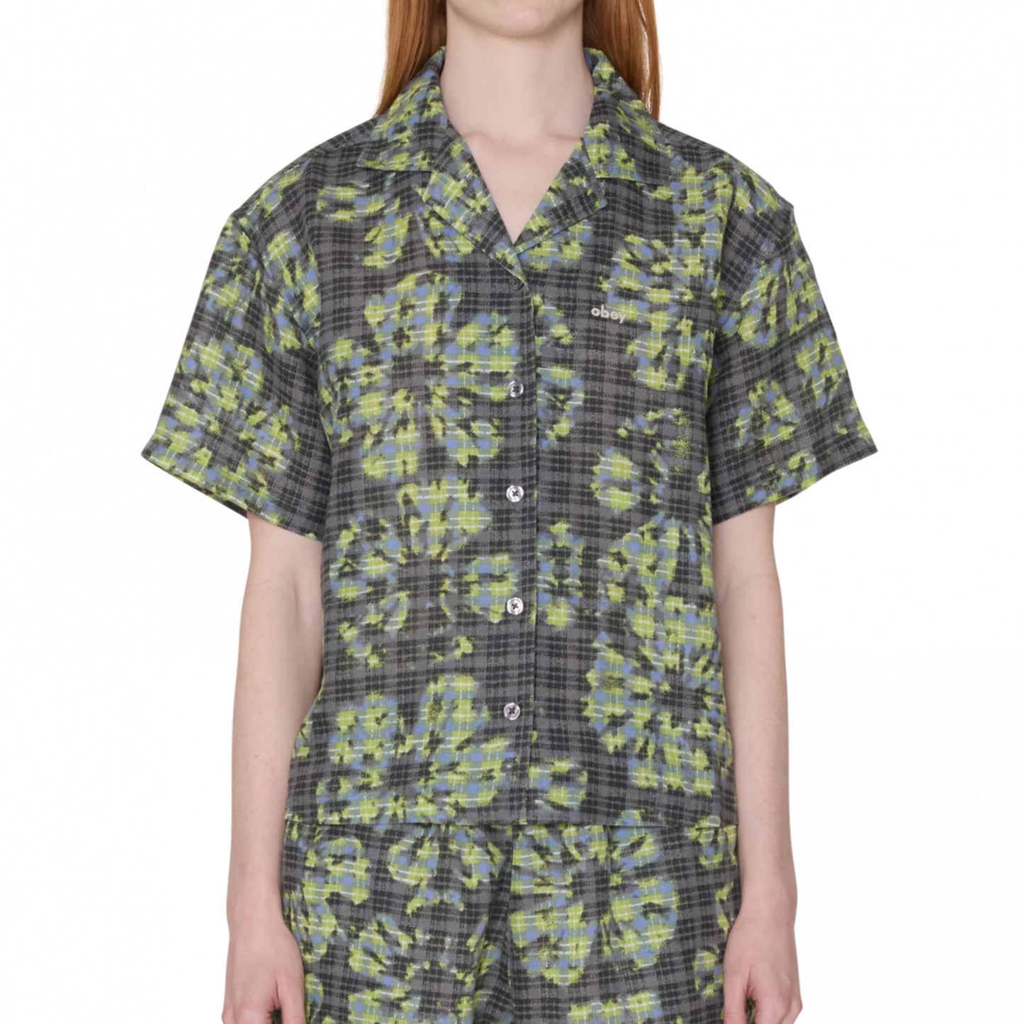 Camicia Obey Odi Plaid SS Shirt GRIGIO
