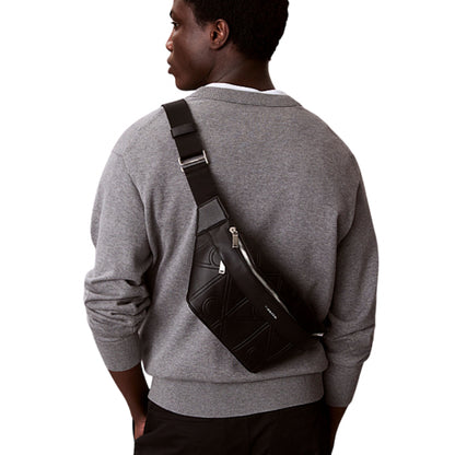 Marsupio Calvin Klein XL Emblem AOP Emboss NERO