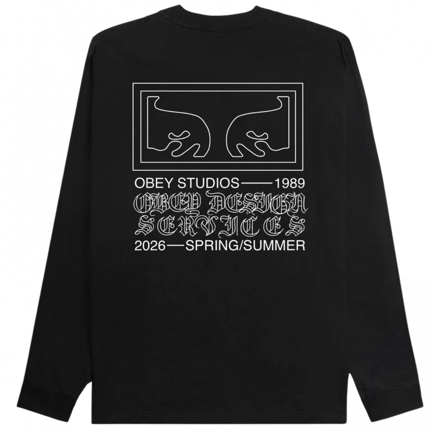 Maglietta Obey Design Services Tee LS Tee NERO