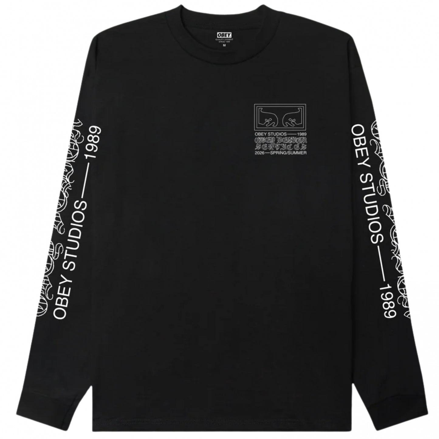 Maglietta Obey Design Services Tee LS Tee NERO