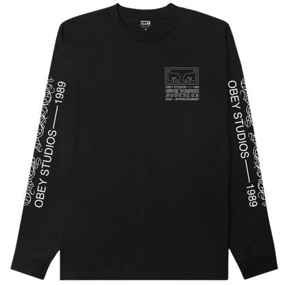 Maglietta Obey Design Services Tee LS Tee NERO