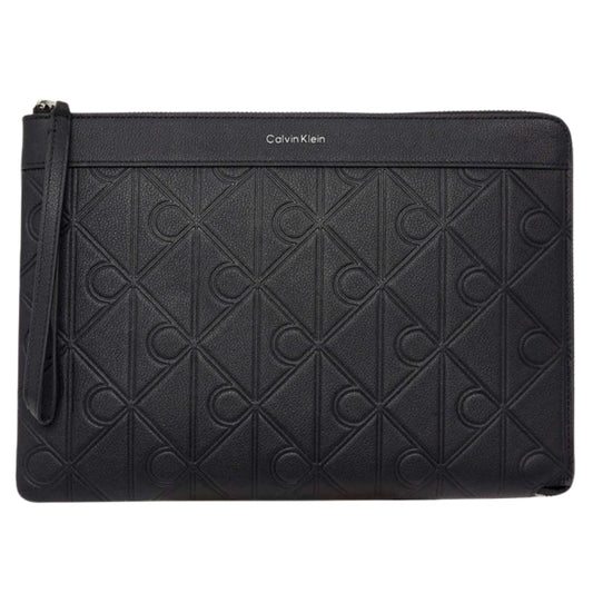 Portafoglio Calvin Klein XL Emblem AOP Emboss NERO