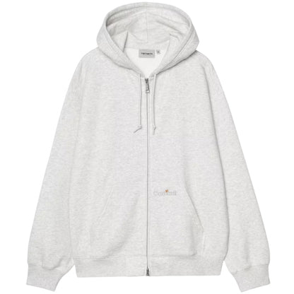 Felpa Carhartt WIP Hooded WIP Label Sweat Jacket GRIGIO